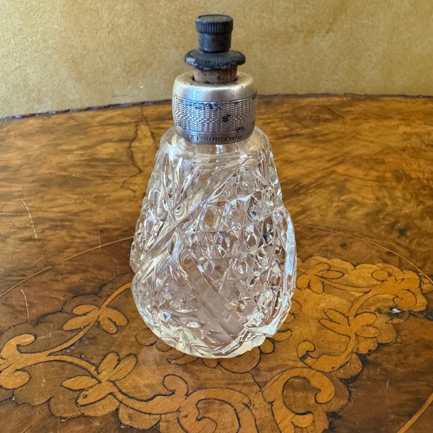 Vintage Sterling Silver Rim Perfume Bottle