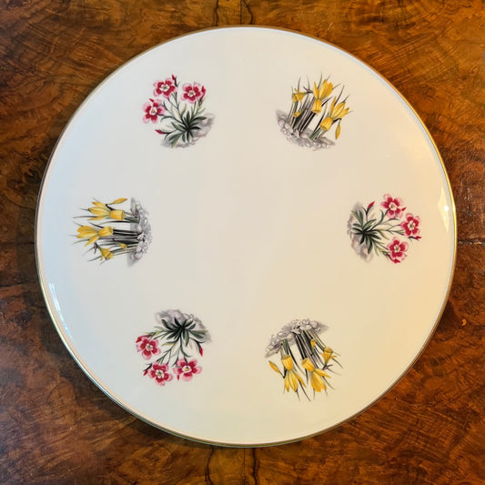 Royal Worcester Flower Print Cake Plate