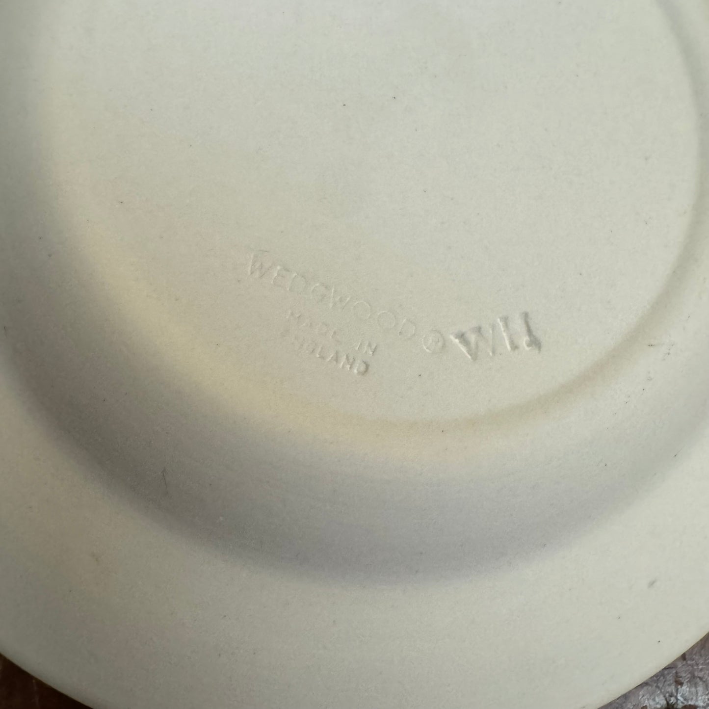 Vintage Wedgwood Japerware White With Blue Embossed Design Trinket Dish