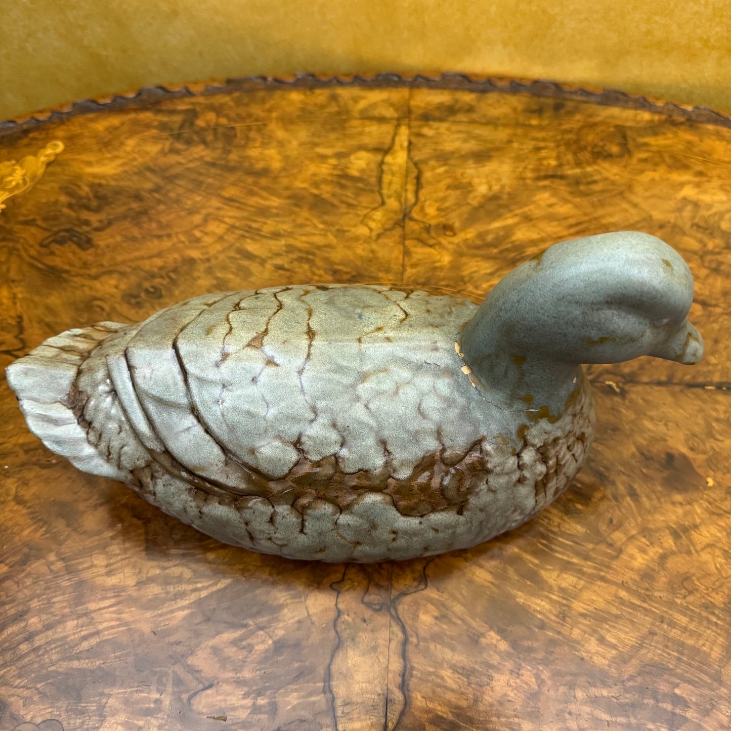 Vintage Pottery Duck Figurine