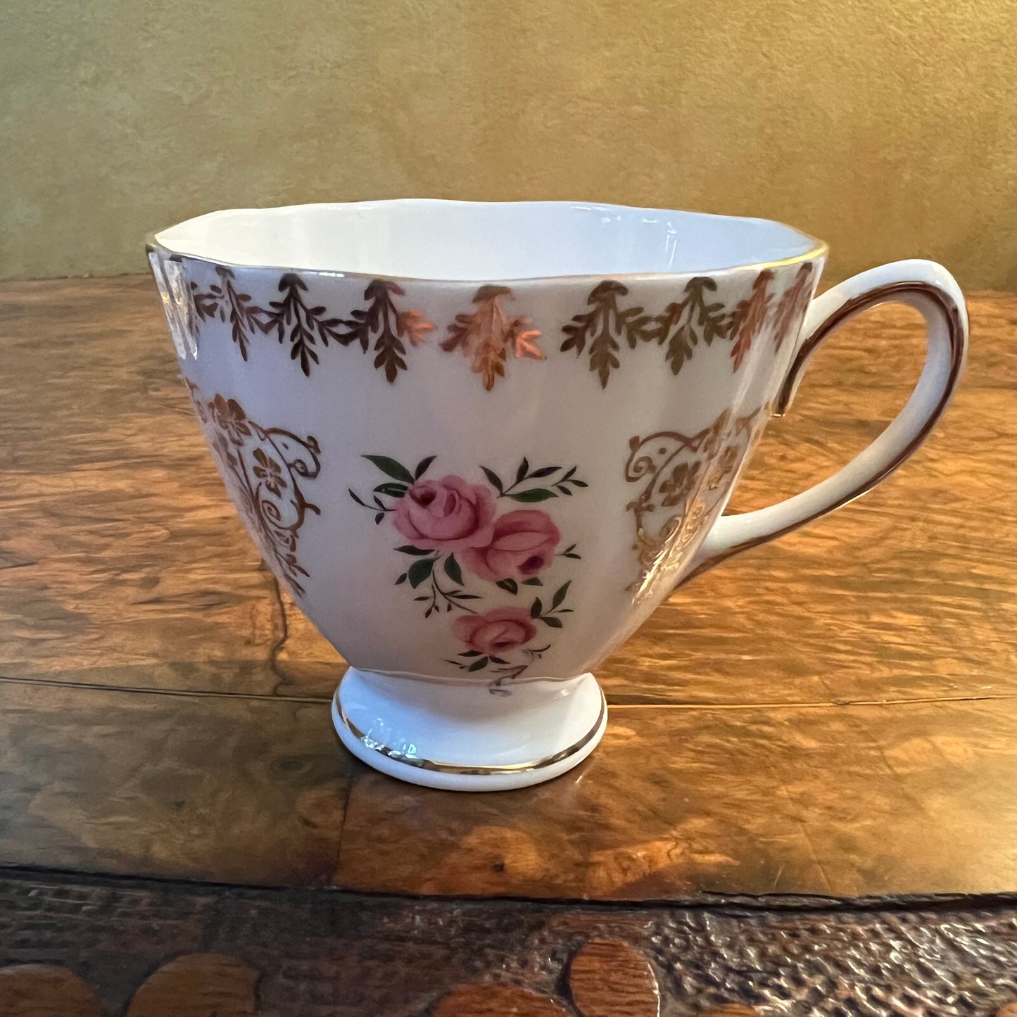 Vintage Colclough Rose Tea Cup Trio Set