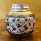 Brown White Print Pottery Vase