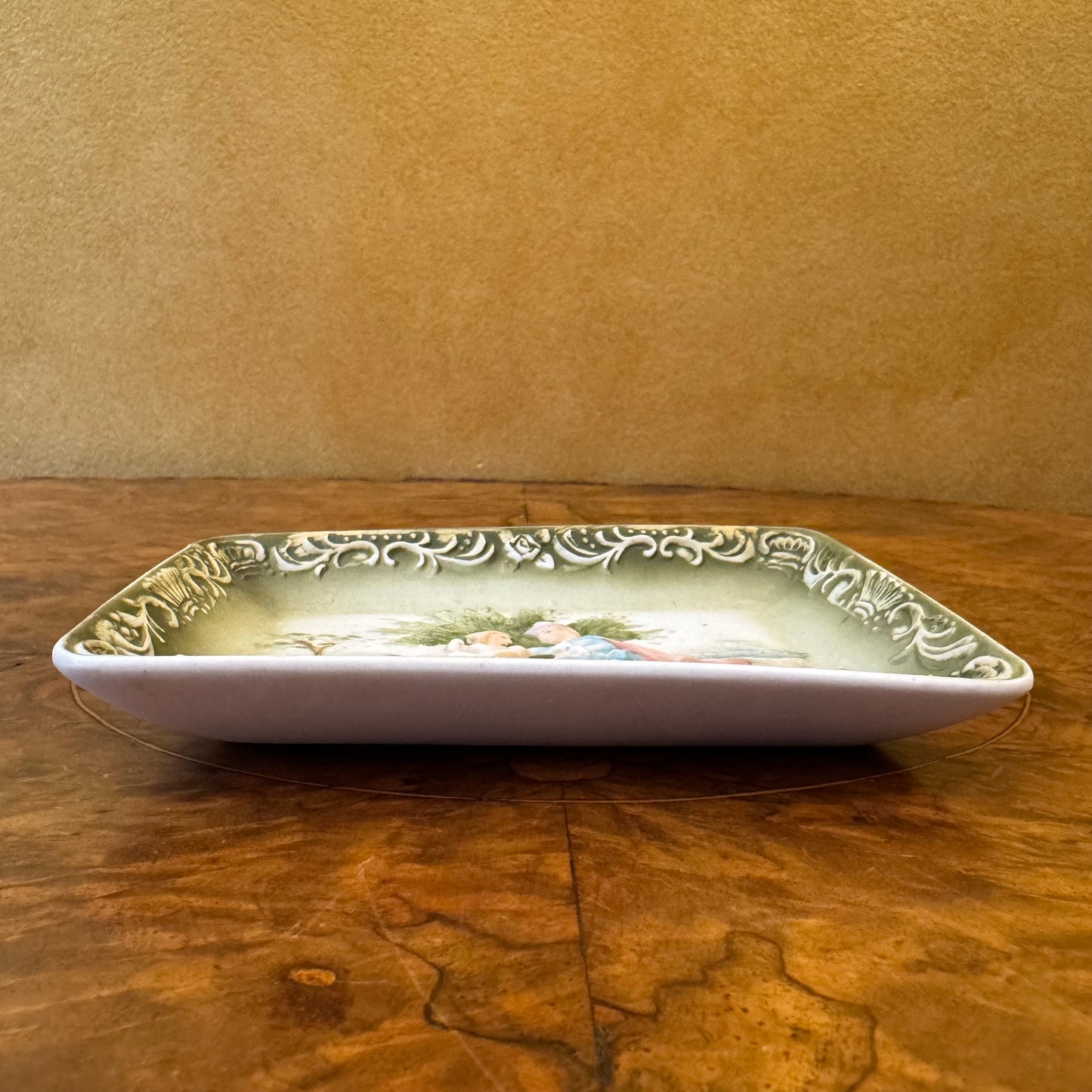 Antique Ceramic Courting Embossed Dish