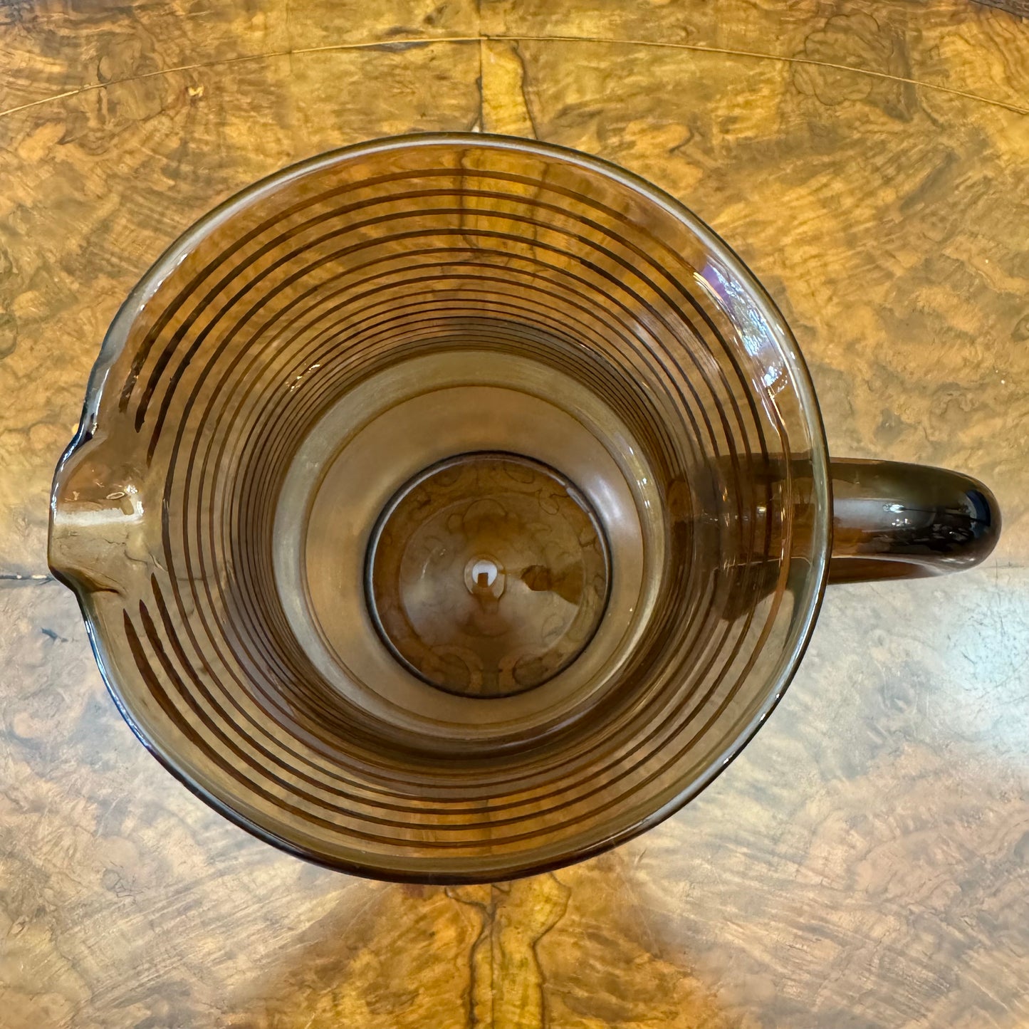 Vintage Brown & Gold Stripe Pitcher & Glasses