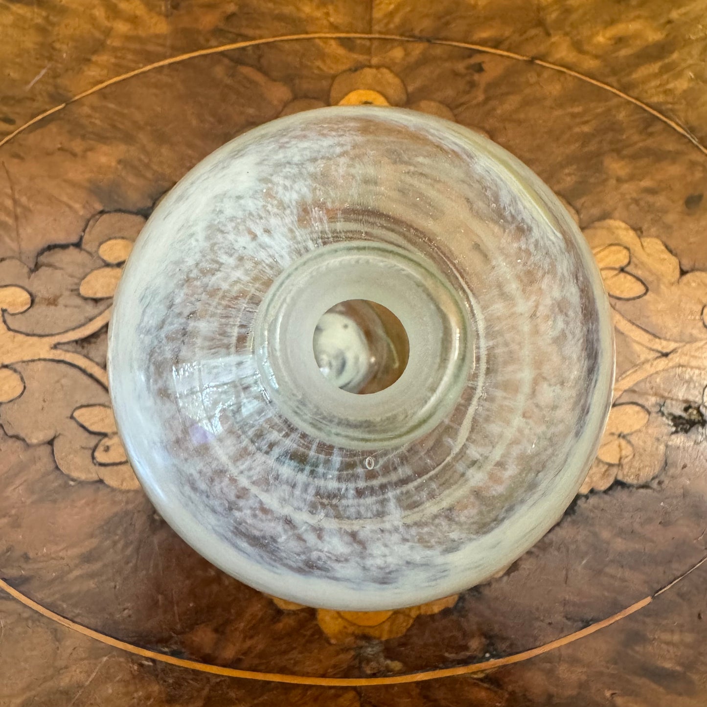 Vintage Hand Blown Glass Swirl Small Vase