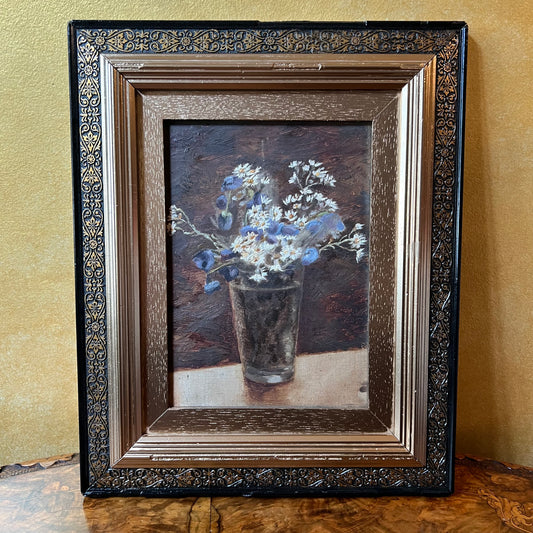 Vintage Flower Vase Painting Framed