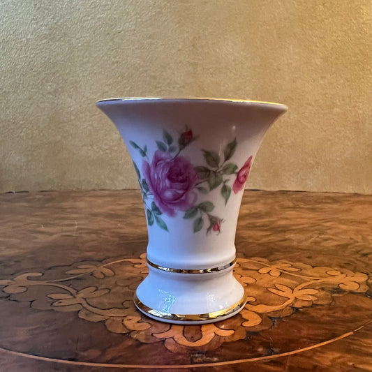 Furstenberg Pink Rose Small Vase