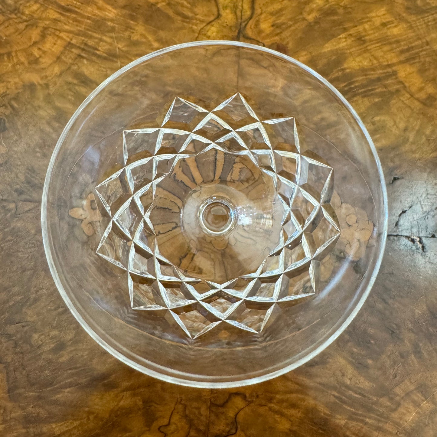 Vintage Crystal Cut Wine Glasses Set Of Five