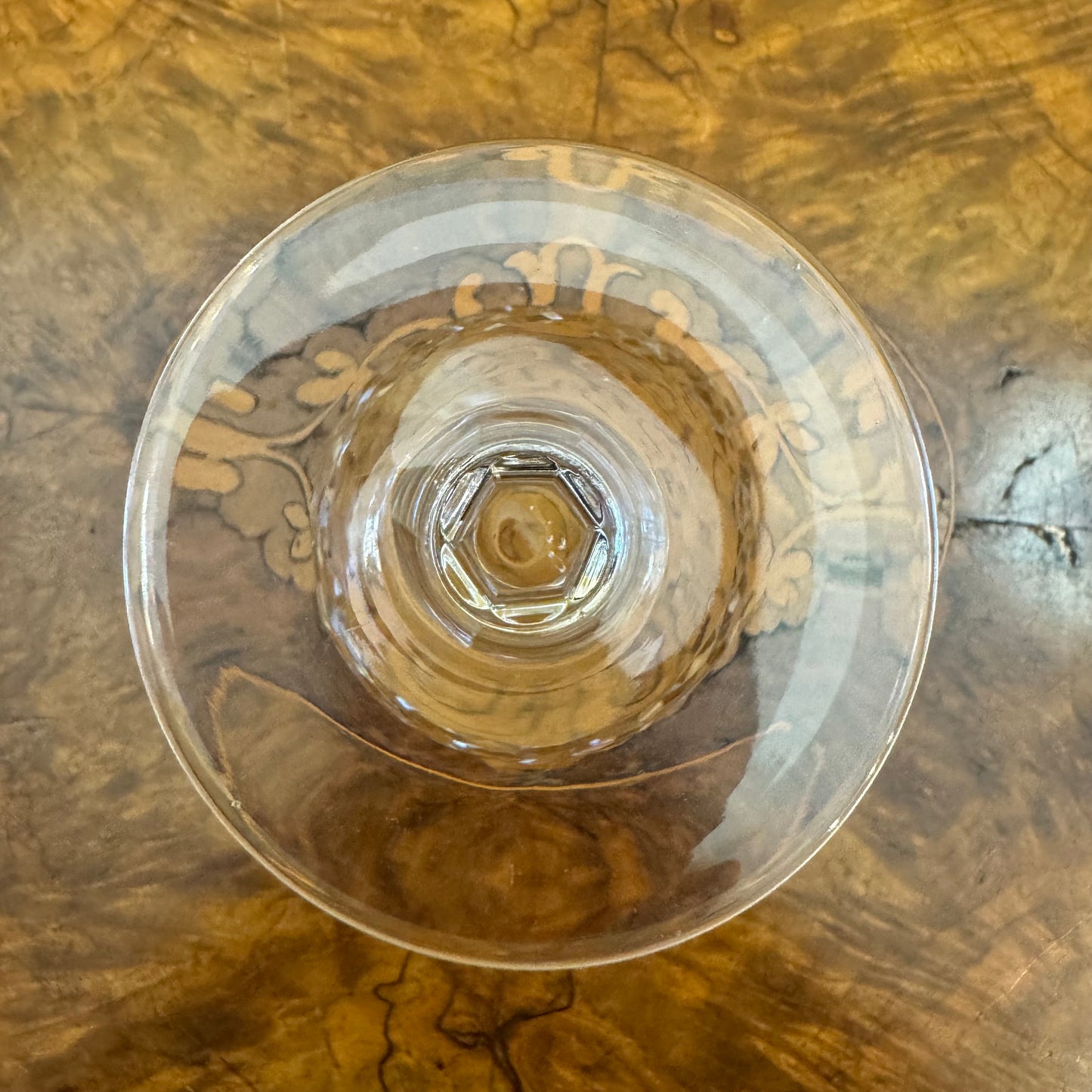 Vintage Crystal Cut Wine Glasses Set Of Five
