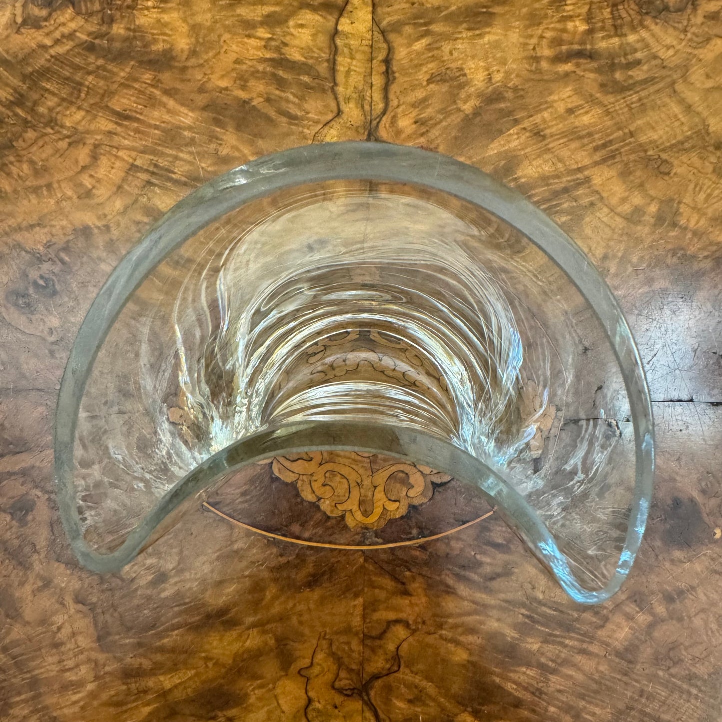 Vintage Moon Shaped Glass Vase