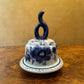 Vintage Deft Blue Blue & White Floral Lidded Vase Jar