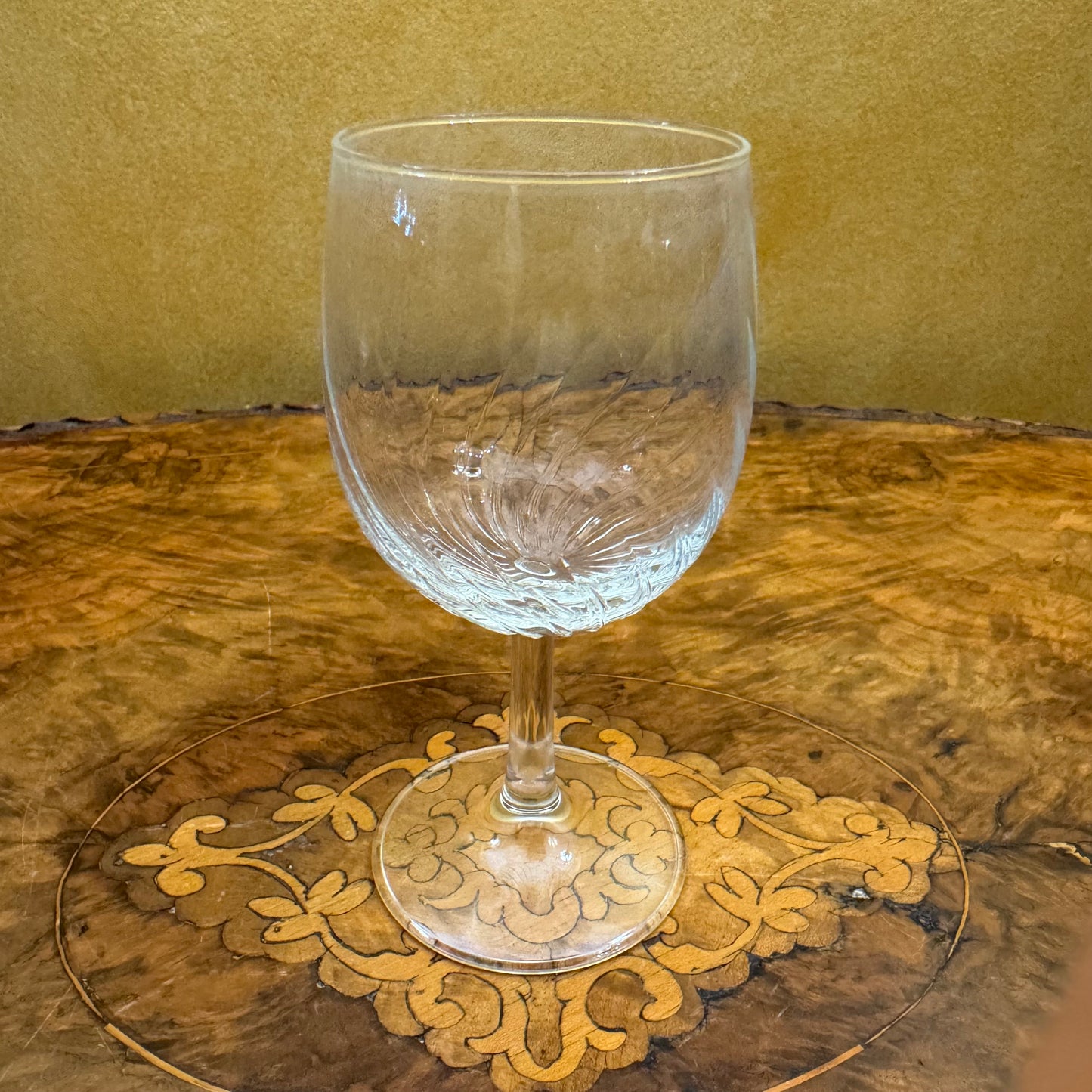 Vintage Crystal Wine Glasses Set Of Three