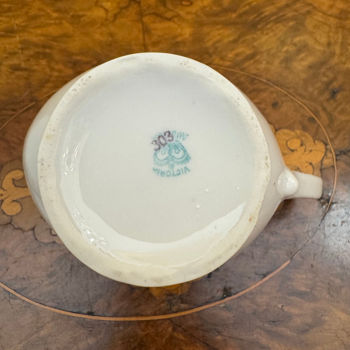 Vintage Victoria Austrian Floral Milk Jug & Sugar Bowl