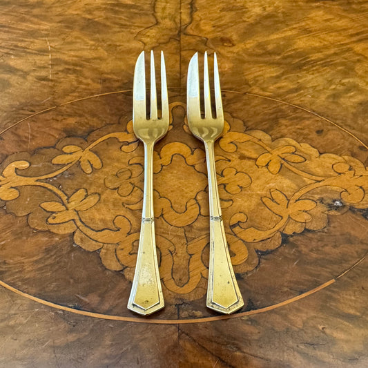 Vintage Silver Plate Dessert Forks Pair