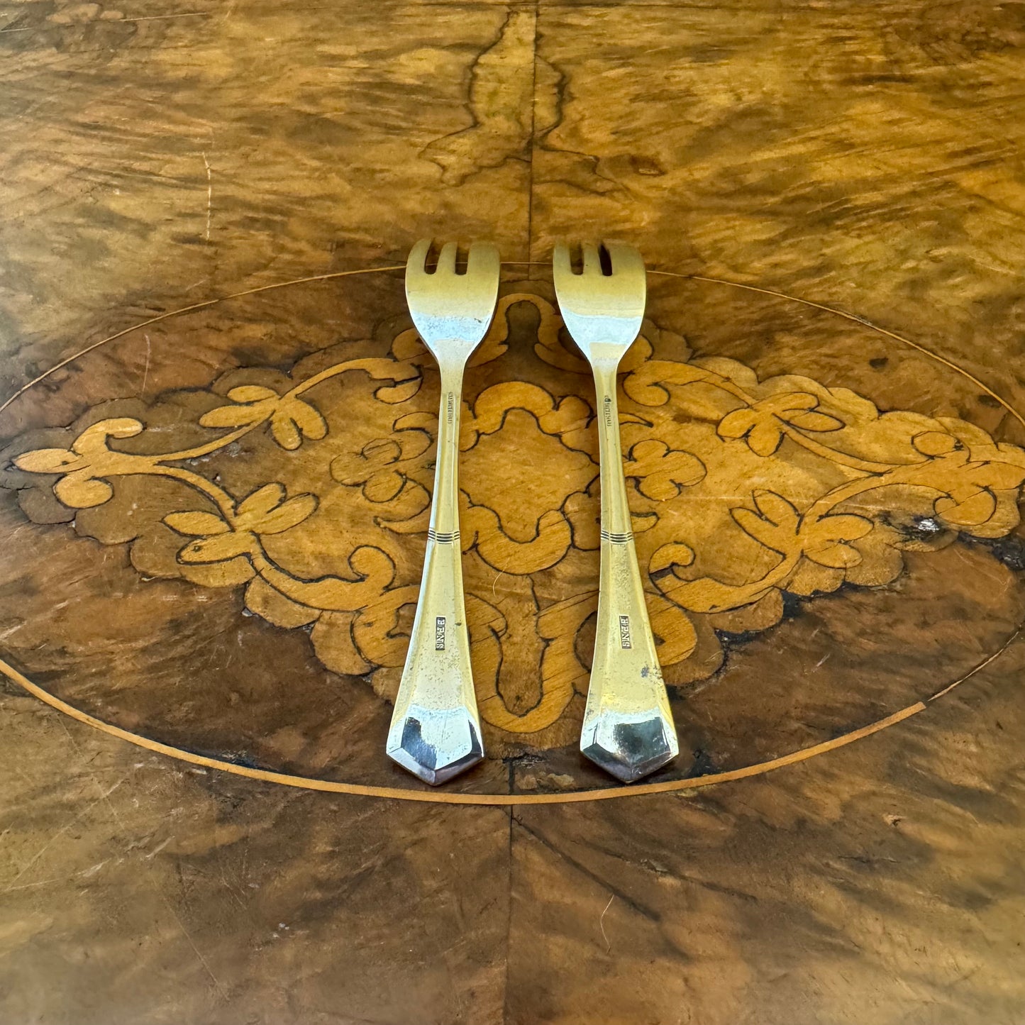 Vintage Silver Plate Dessert Forks Pair