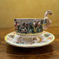 Vintage Italian Capodimonte Footed Demitasse Cup & Saucer