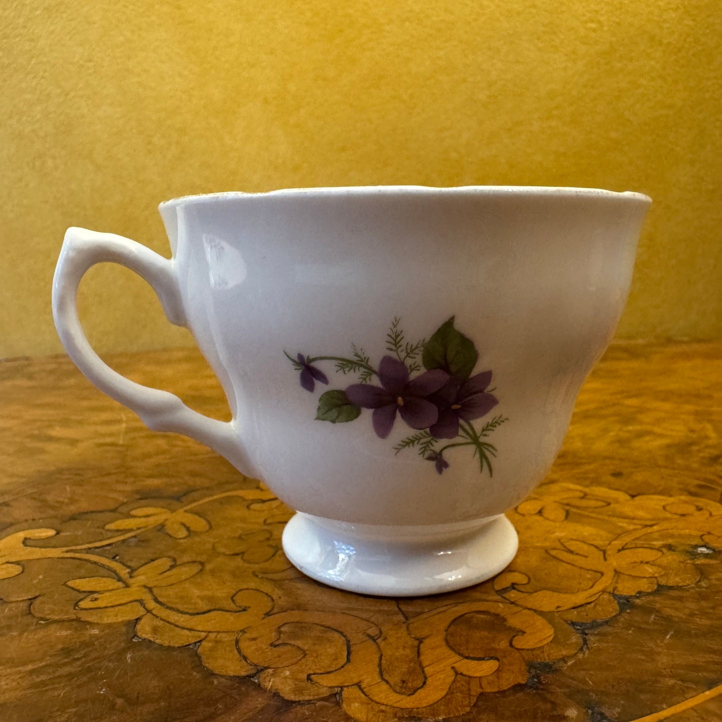 Vintage Royal Vale Violets Print Tea Cup & Saucer
