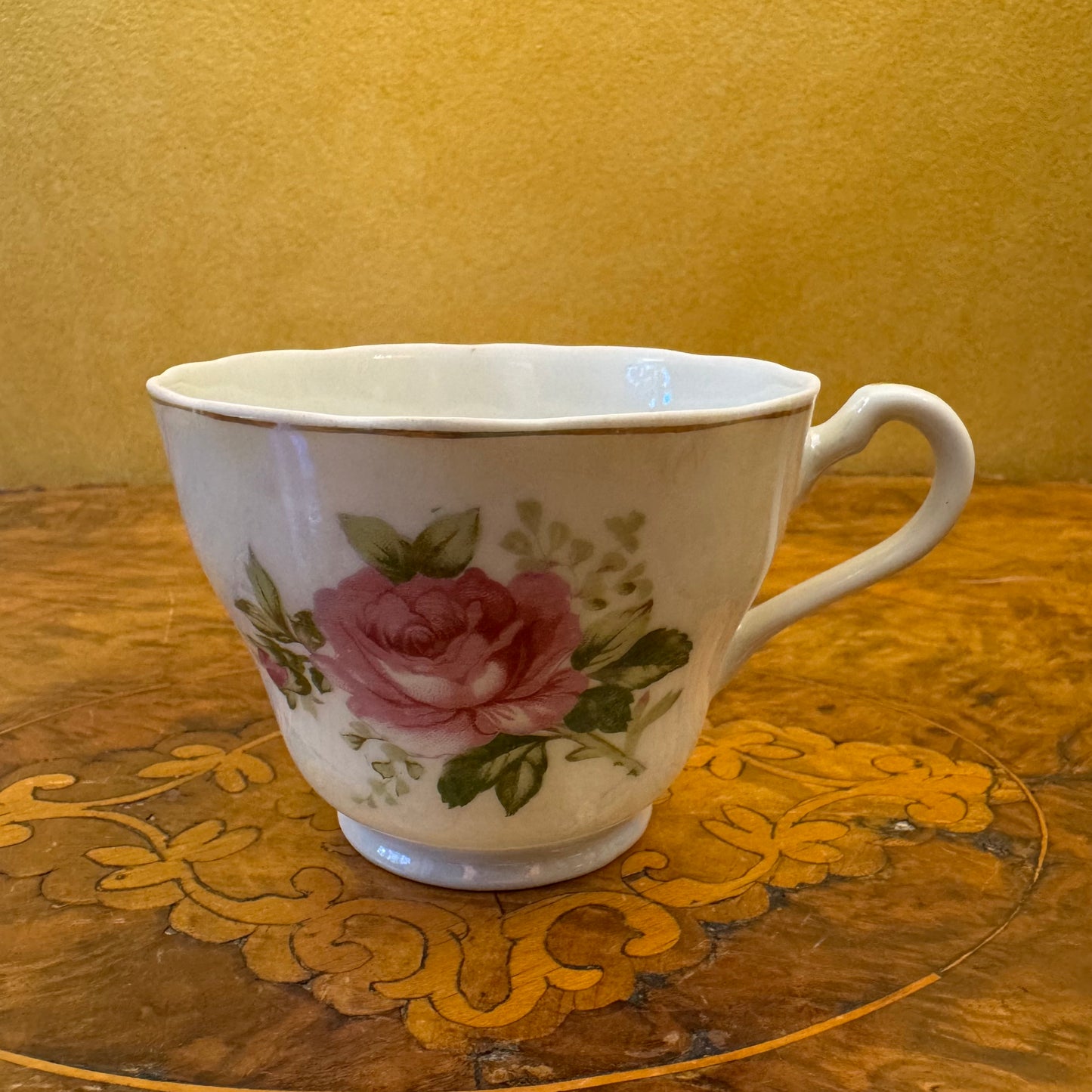 Vintage Floral Print Tea Cup & Saucer