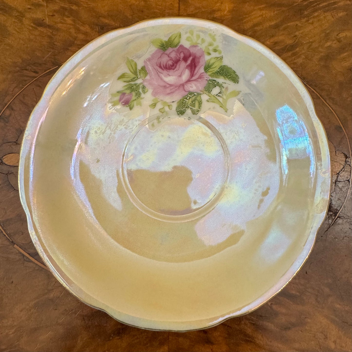 Vintage Floral Print Tea Cup & Saucer
