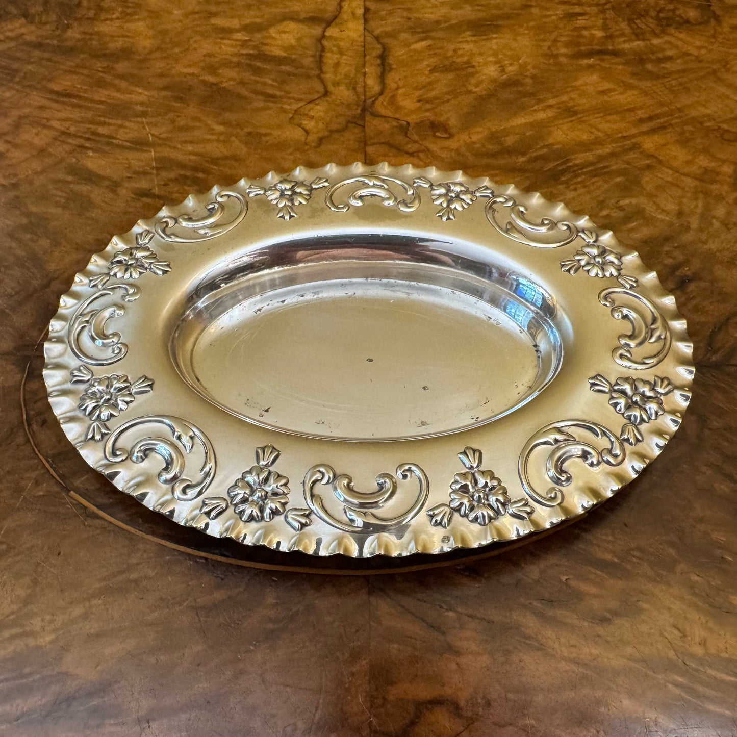 Antique James Dixon & Sons Silver Plate Lid Tray Glass Bowl