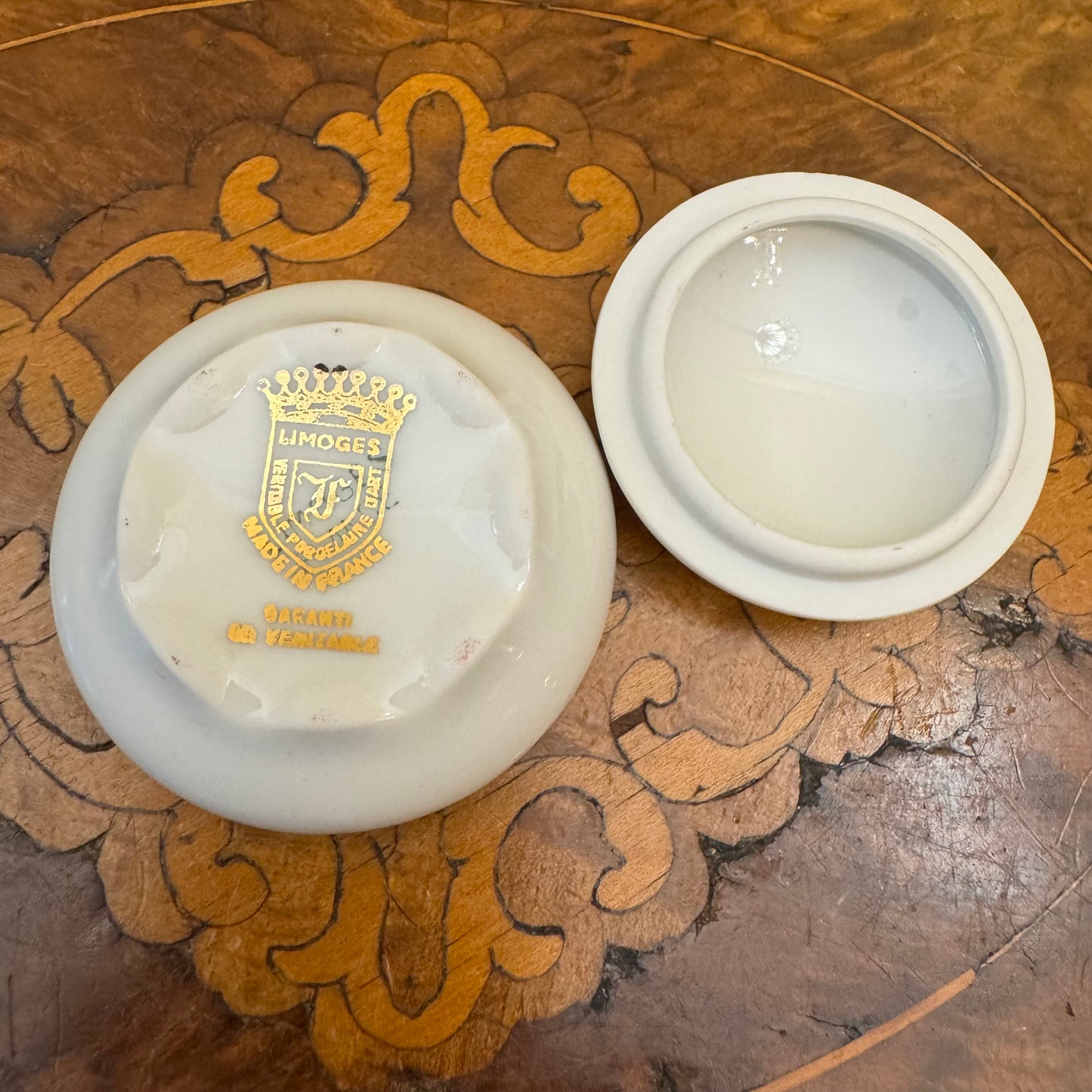 Vintage Limoges France Fragonard Courting Print Small Trinket Box