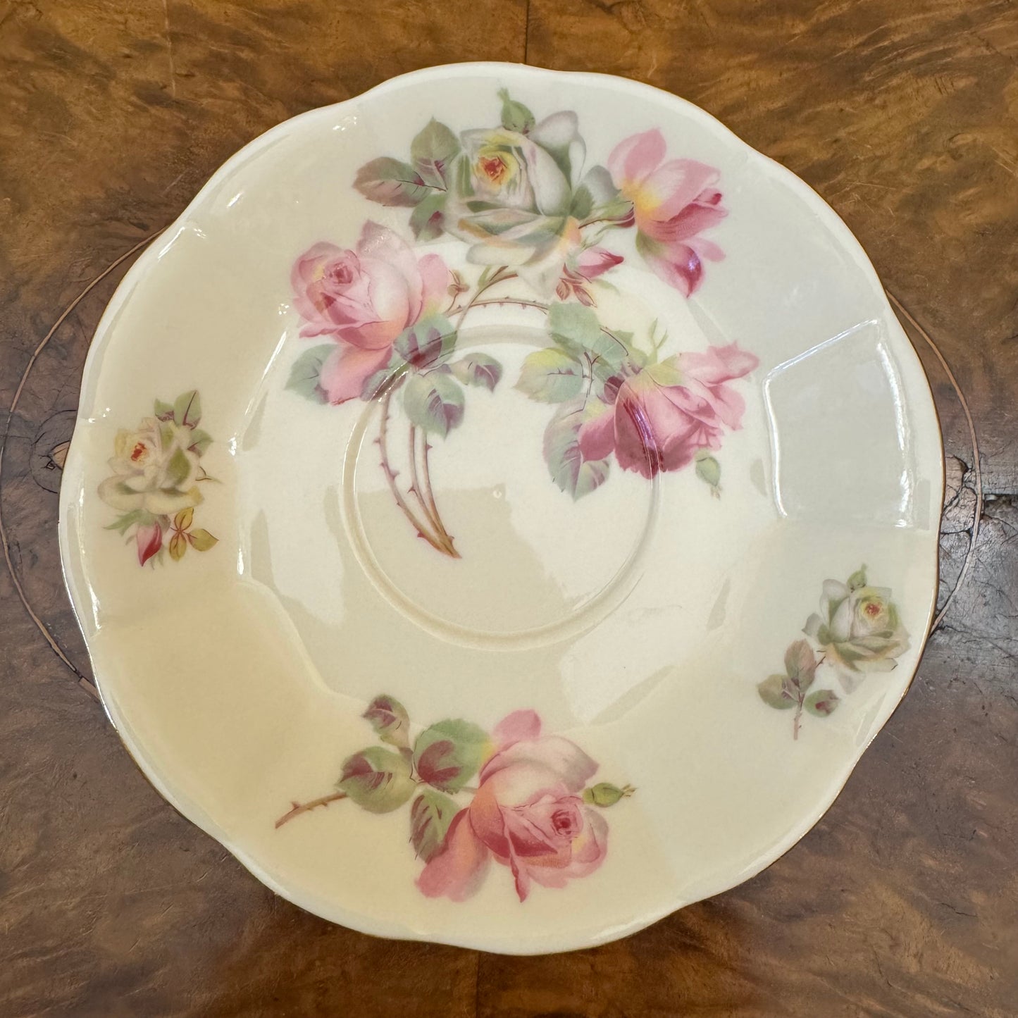Vintage Rose Print Saucer