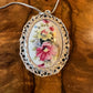 Limoges Porcelain Sterling Silver Pendant Necklace