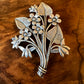 Vintage Sterling Silver Floral Brooch