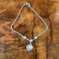 Vintage Italian Sterling Silver Heart Charm Bracelet