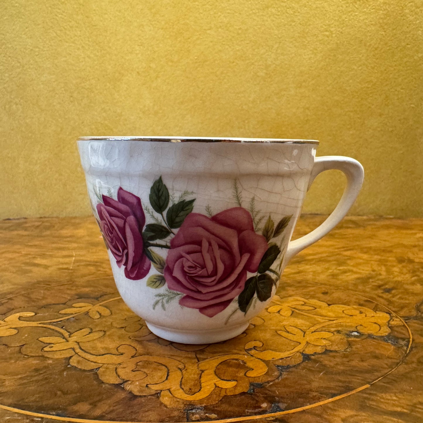 Vintage Sovereign Pottery Floral Tea Cup Trio Set
