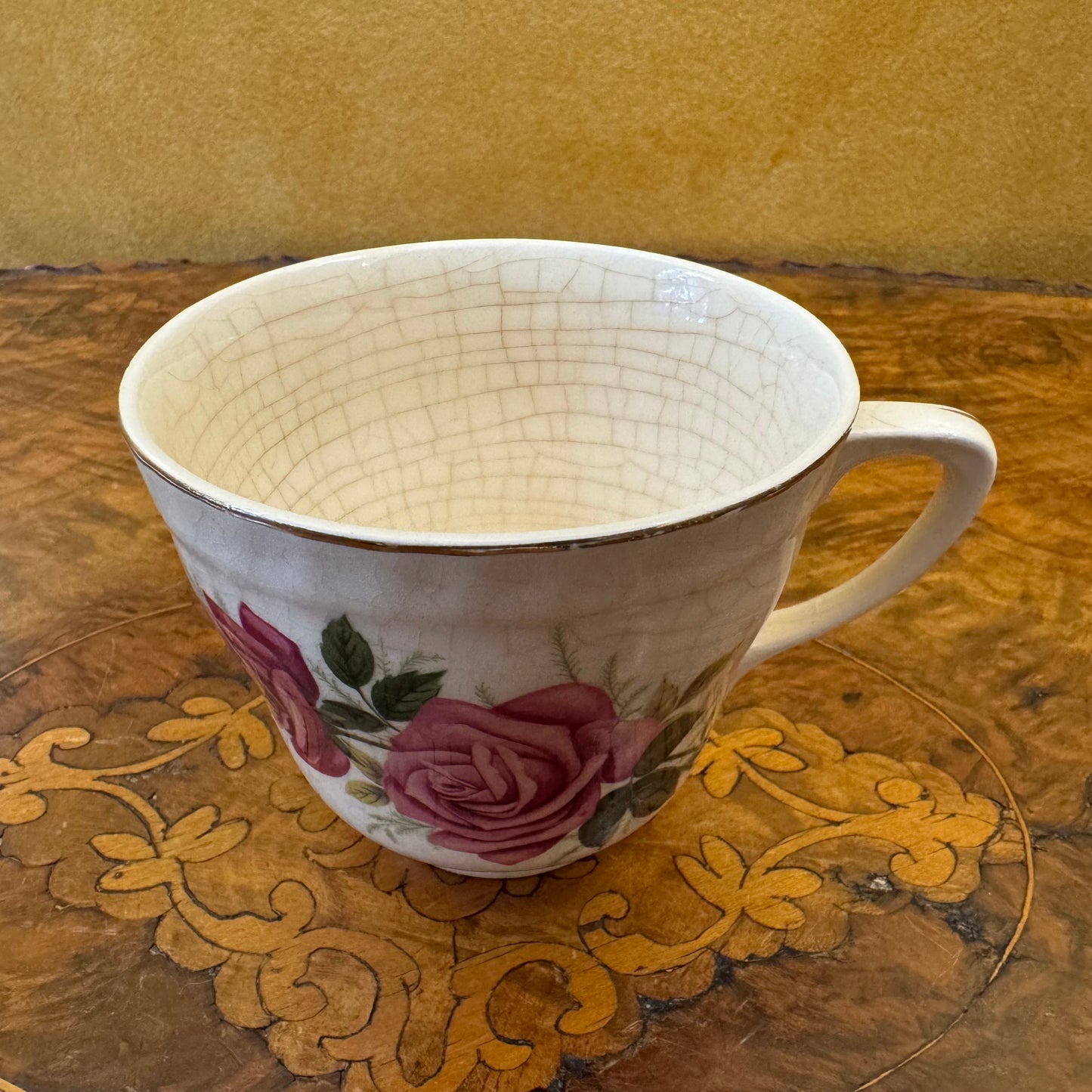 Vintage Sovereign Pottery Floral Tea Cup Trio Set
