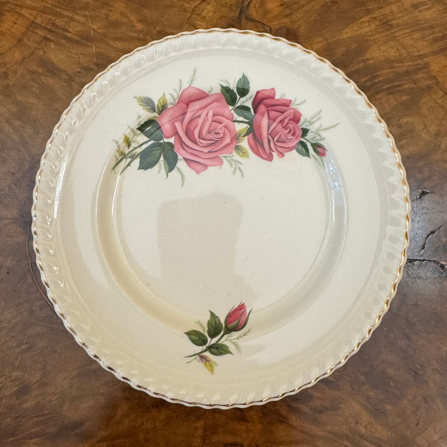 Vintage Sovereign Pottery Floral Tea Cup Trio Set