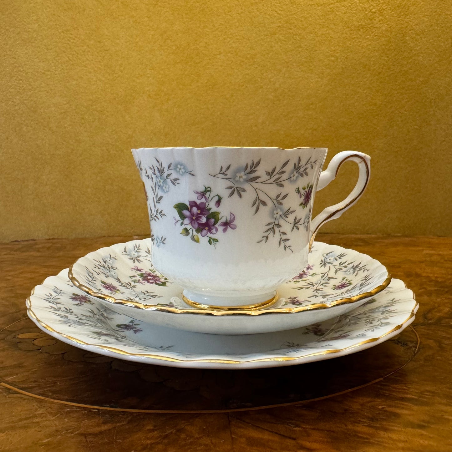 Royal Stafforshire Enchanting Tea Cup Trio Handle Repair