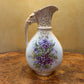 Antique Austrian Hand-Painted Elephant Handle Jugs Pitcher Pair