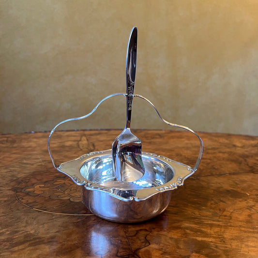 Vintage Cusader Silver Plated Sugar Bowl With Spoon