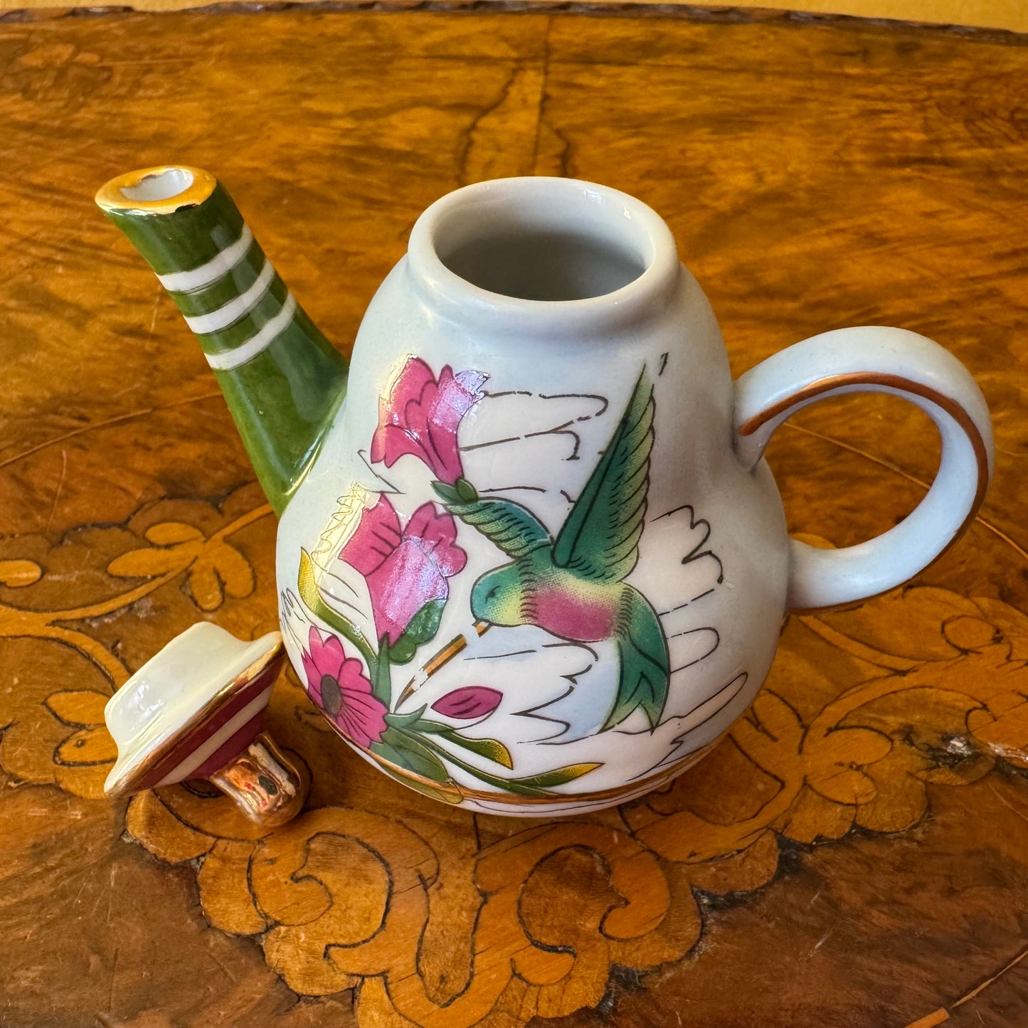 Maxwell & Williams Hummingbird Pink Flowers Porcelain Miniature Teapot