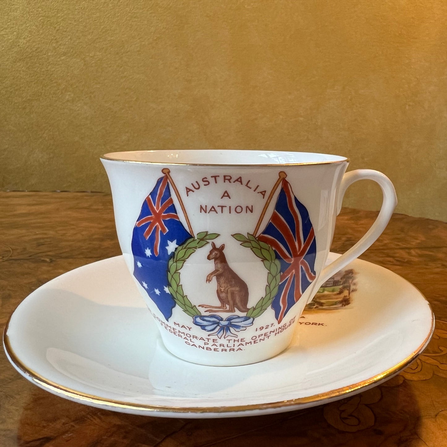 Antique Aynsley 1927 Opening Of Parliament House Cup & Saucer