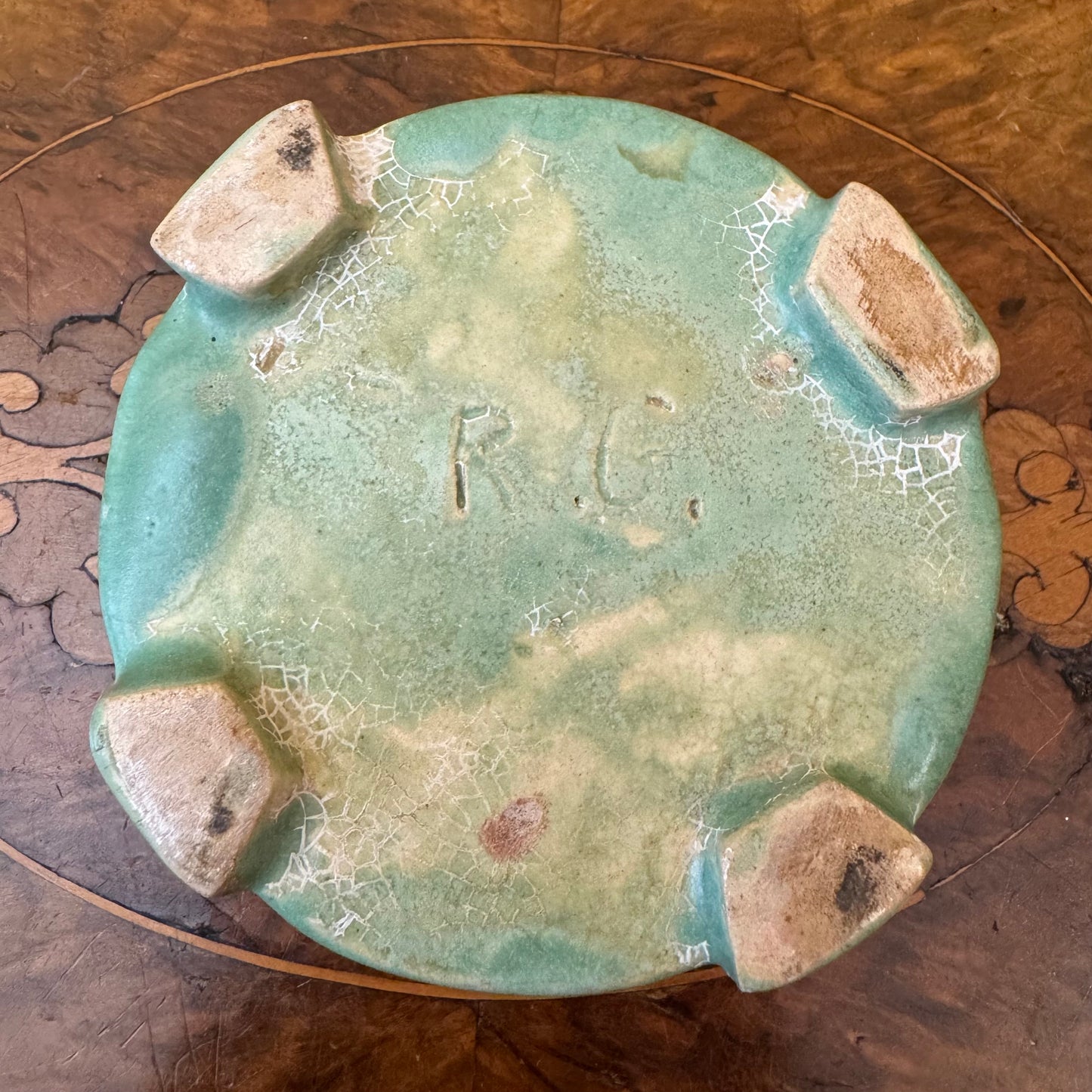Vintage Green Pottery Dish