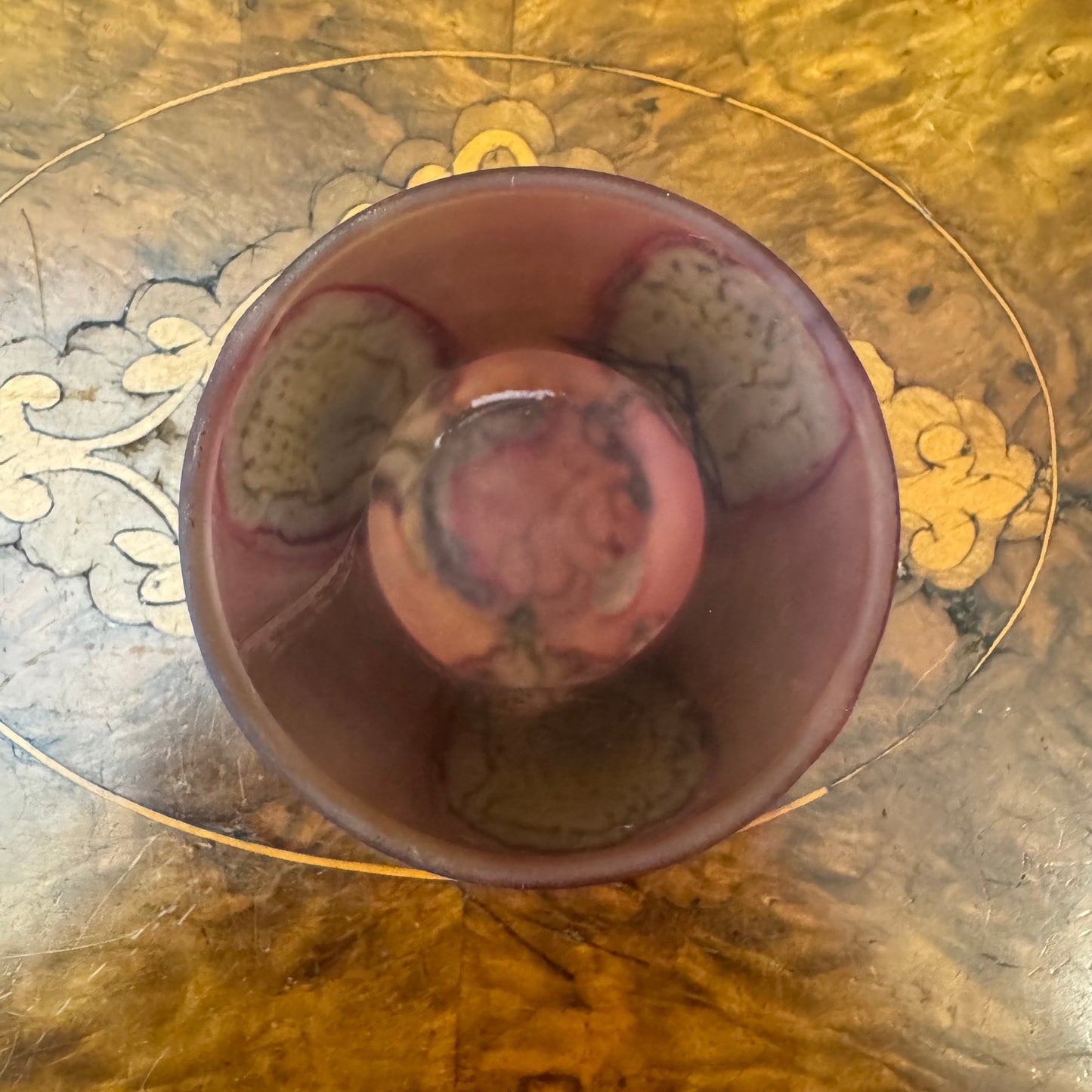 Purple Glass With Star of David Motif Small Vase