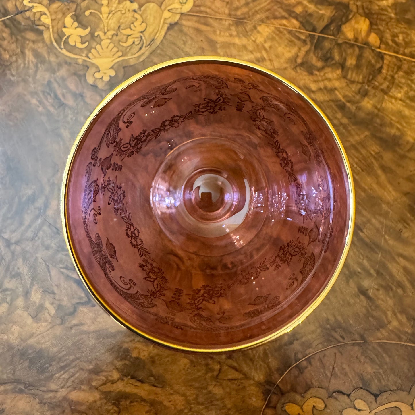 Bohemia Cranberry Glass Goblets Pair