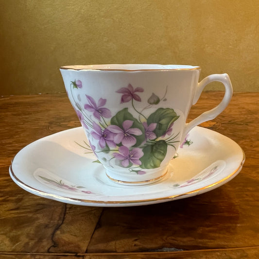 Vintage Royal Grafton Violets Coffee Cup & Saucer