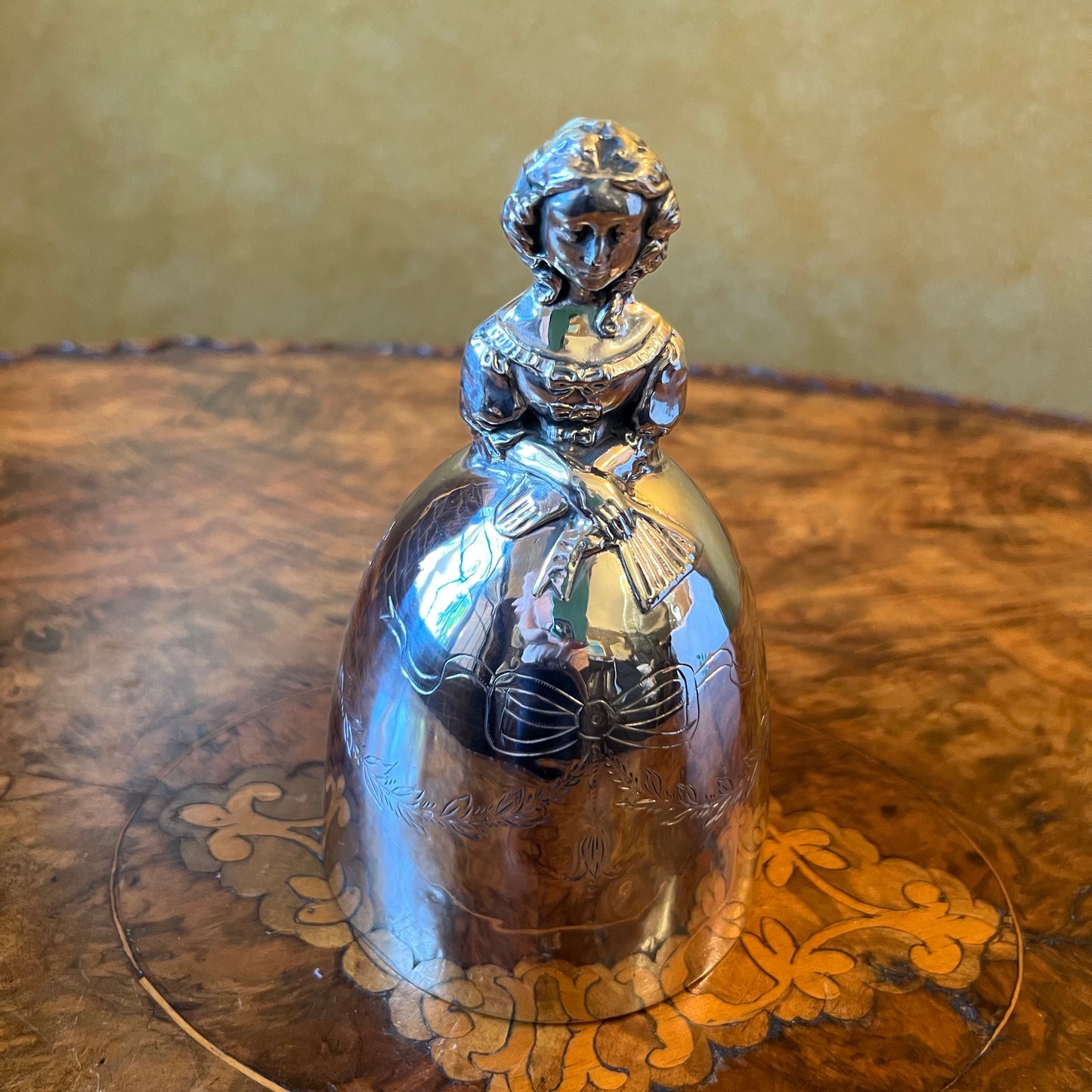 Vintage Silver Plated Lady Shaped Bell