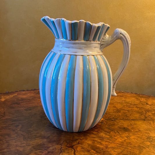 Vintage Blue & White Stripe Large Jug