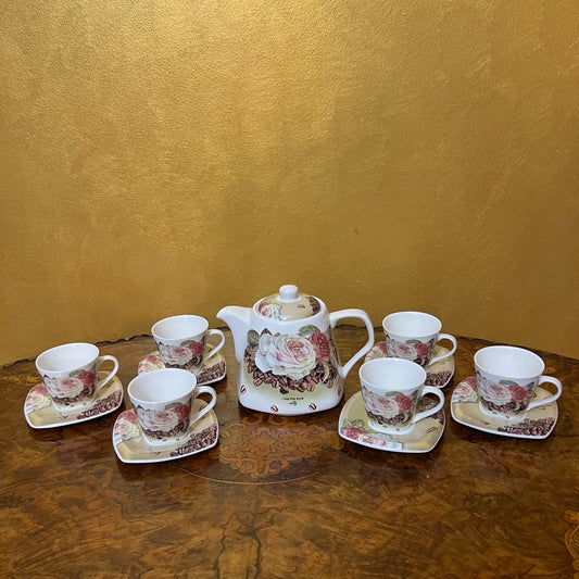 I Like This Style Relly Tea Pot & Coffee Demitasse Cup Set