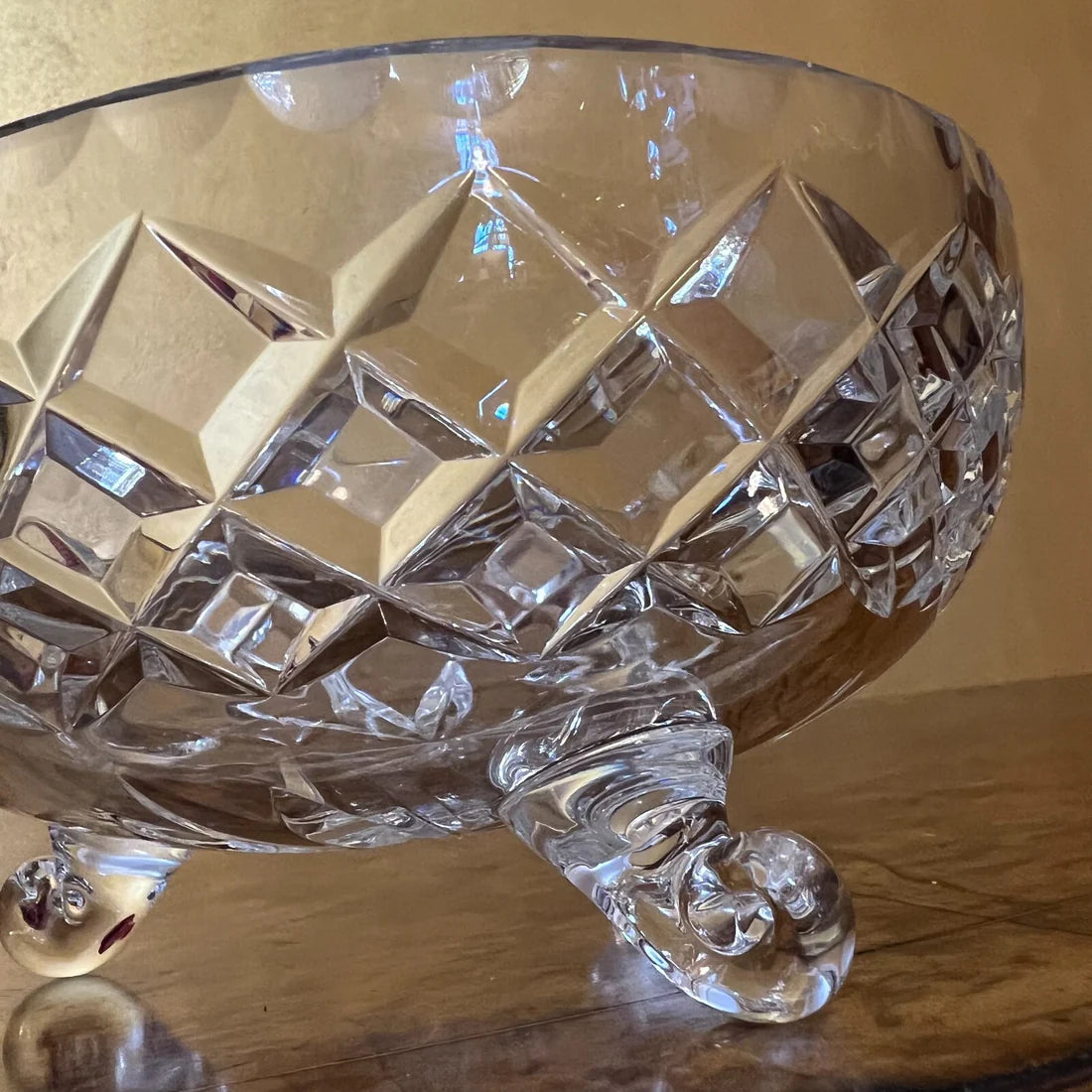 Vintage Inwald Crystal Bowl On Feet