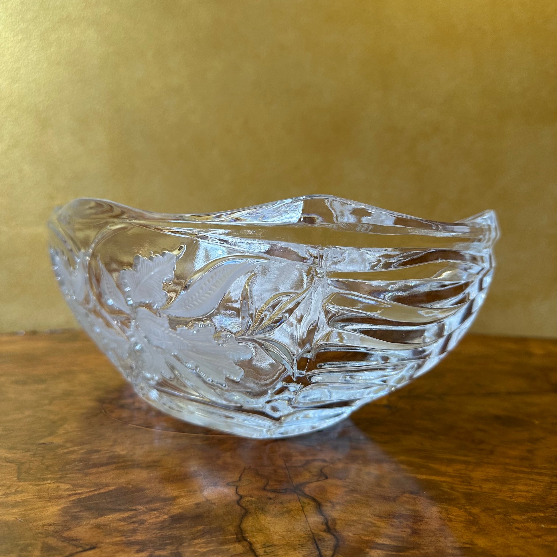Irena Crystal Irises Rectangle Bowl