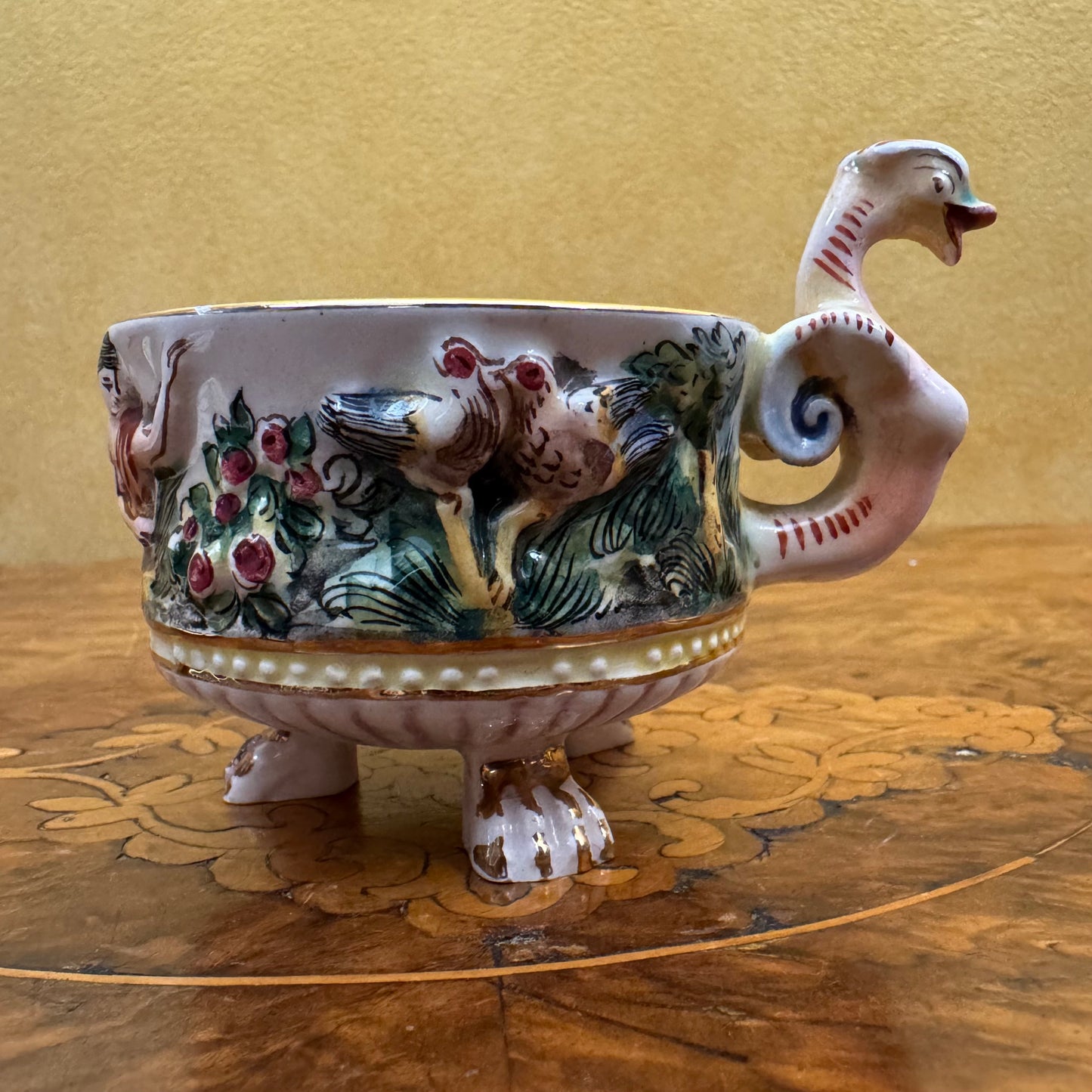 Italian Capodimonte Footed Demitasse Cup