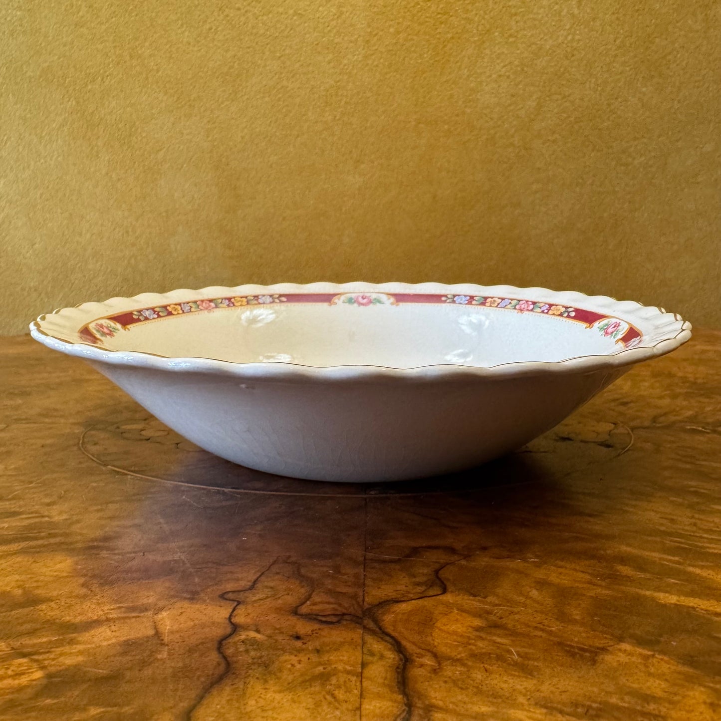 J & G Meakin Floral Border Print Dessert Bowl 