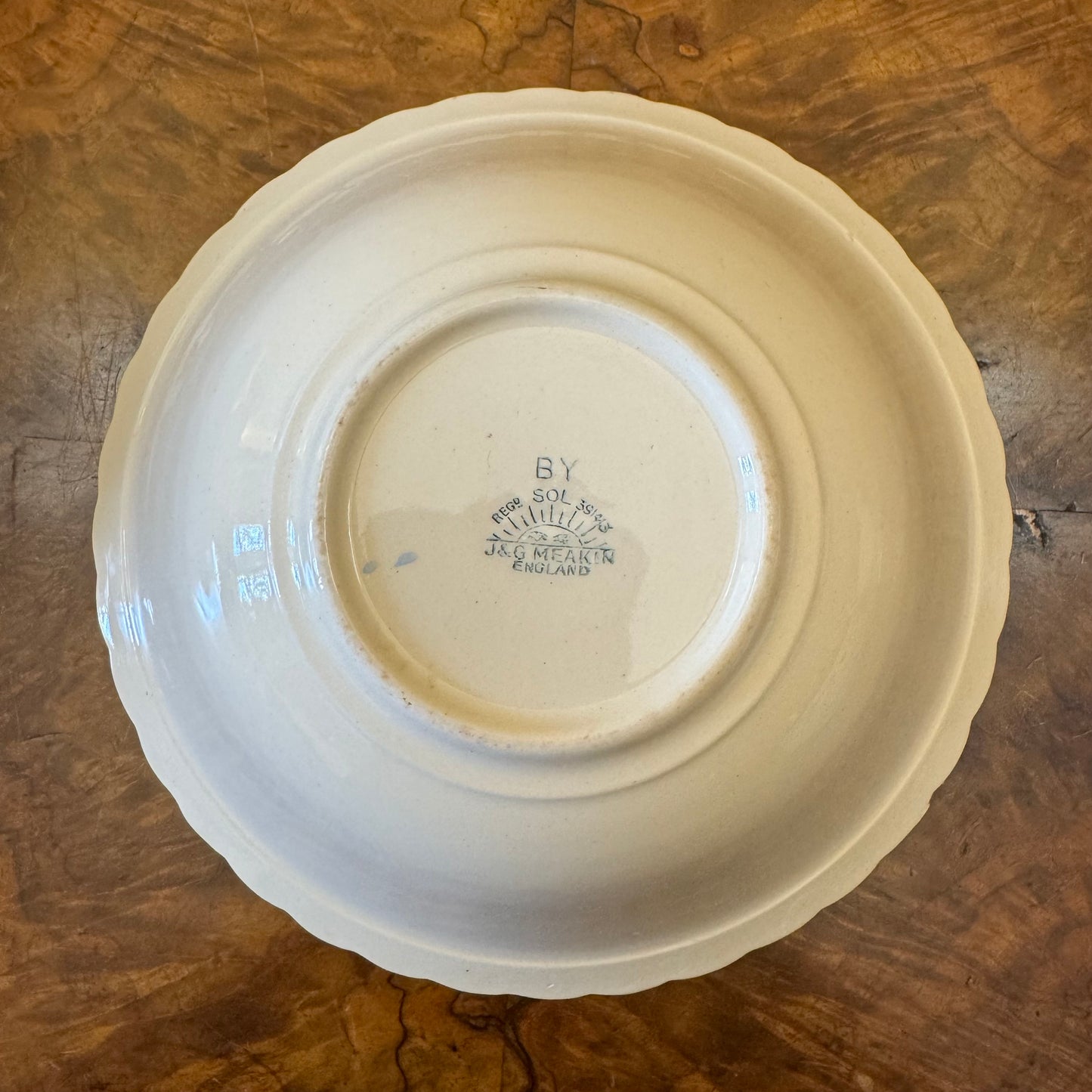J & G Meakin Floral Border Print Salad Bowl Vintage 