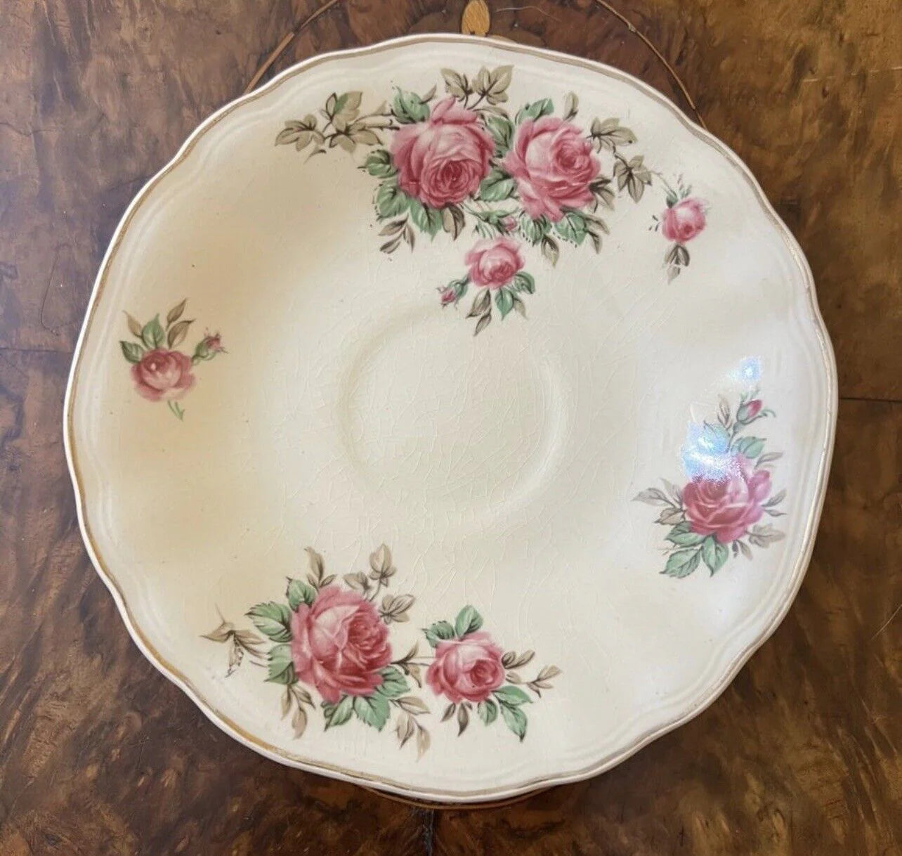 Vintage J & G Meakin Rose Print Tea Cup Trio Set